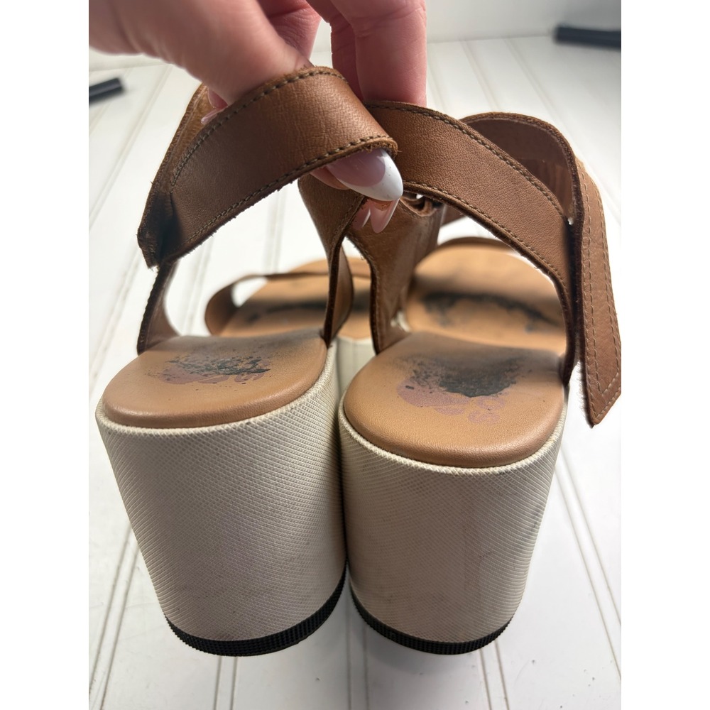 Sorel Joanie II Cameron Slingback Leather Wedge Sandals Women's Size 8.5 - Picture 4 of 10